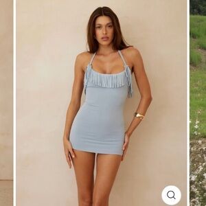Light Blue Halter Mini Dress